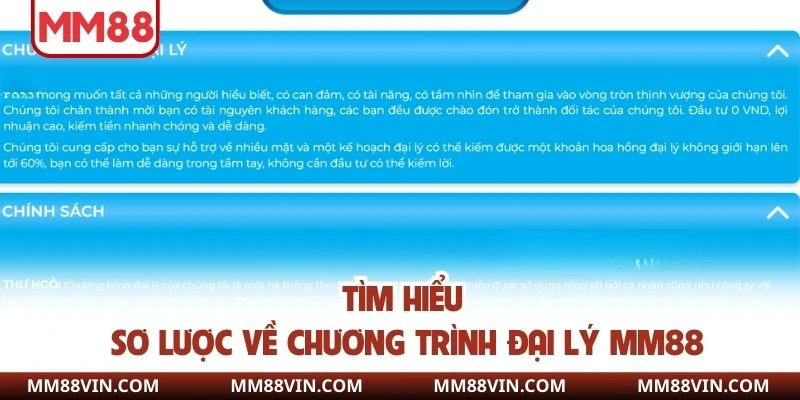 Tìm hiểu sơ lược về chương trình đại lý MM88